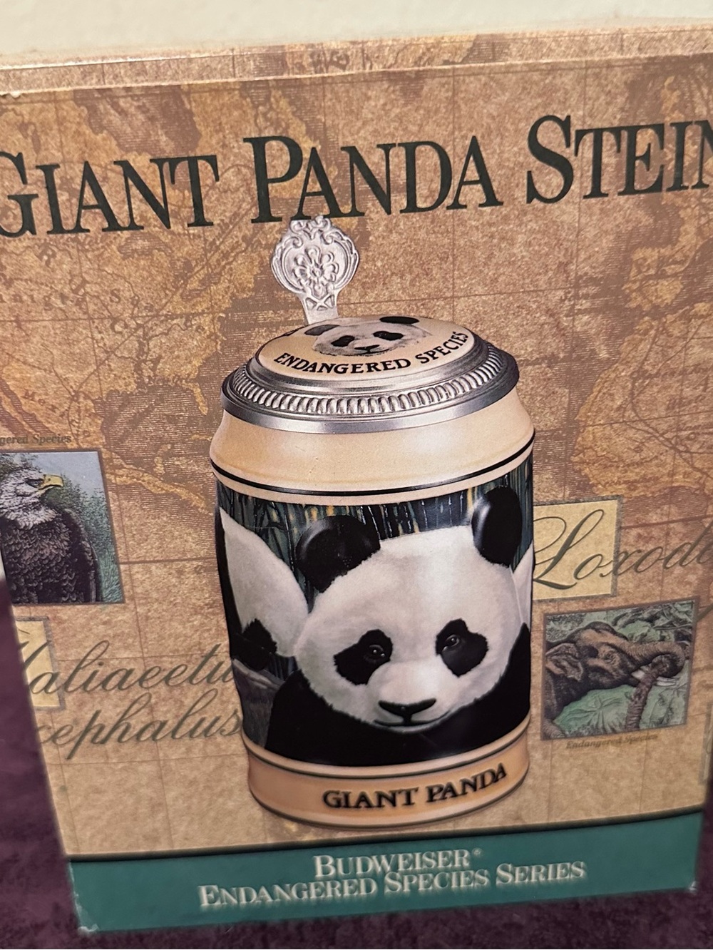 Vintage rare 1992 Budweiser Giant Panda Stein excellent condition
